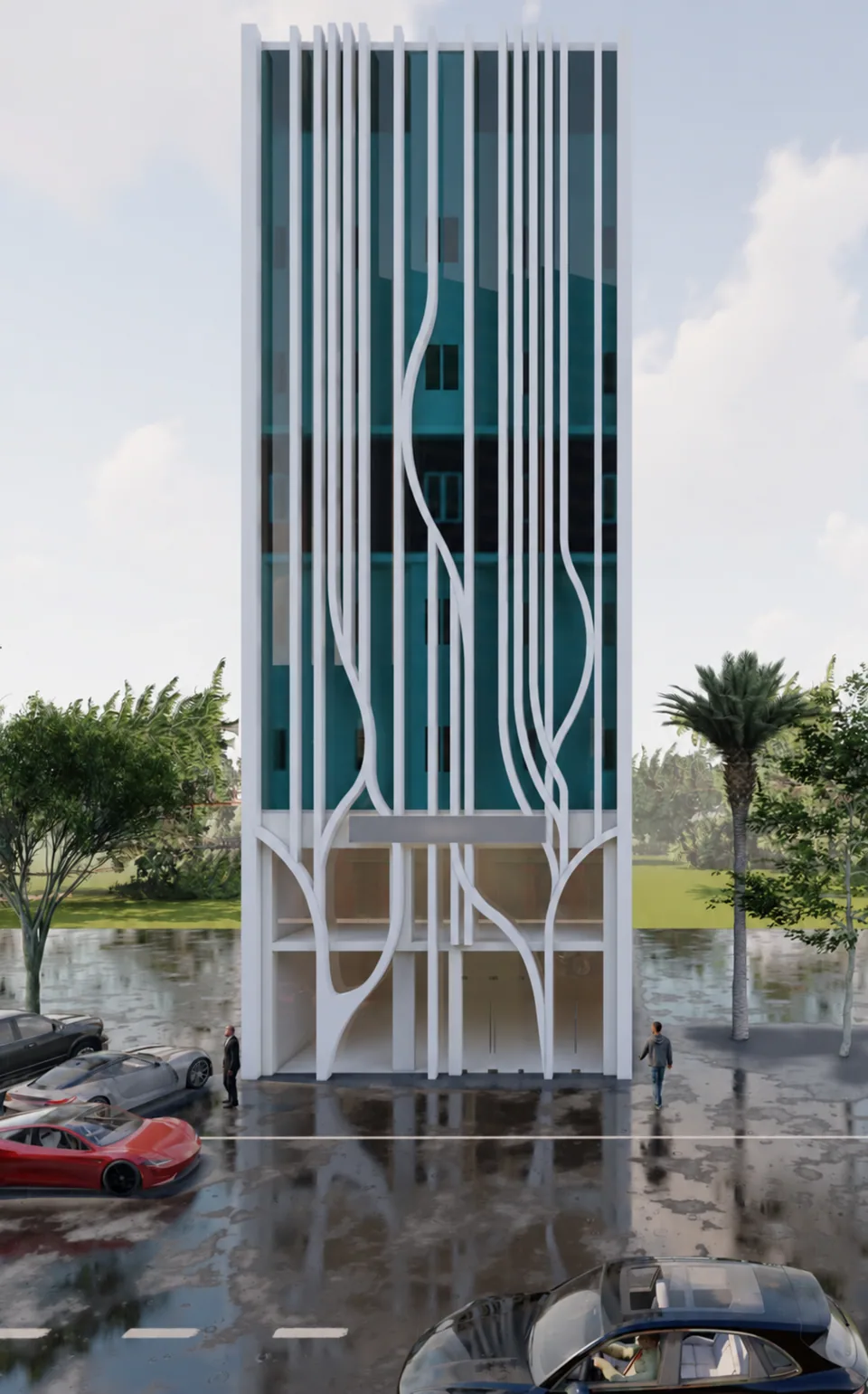 Daytime elevation — architectural visualisation