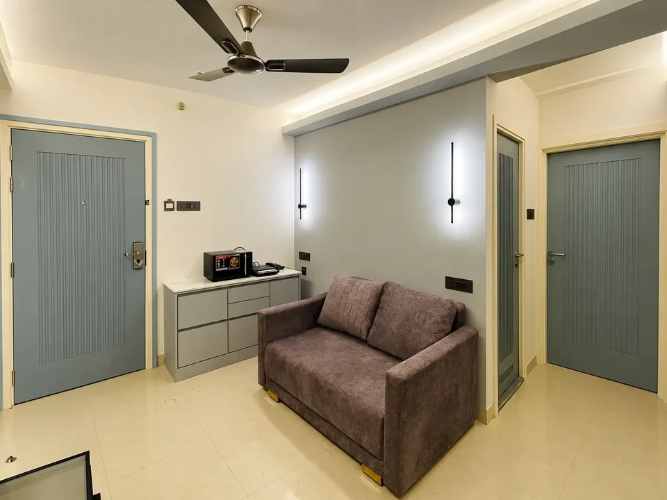 Suite — sofa and microwave